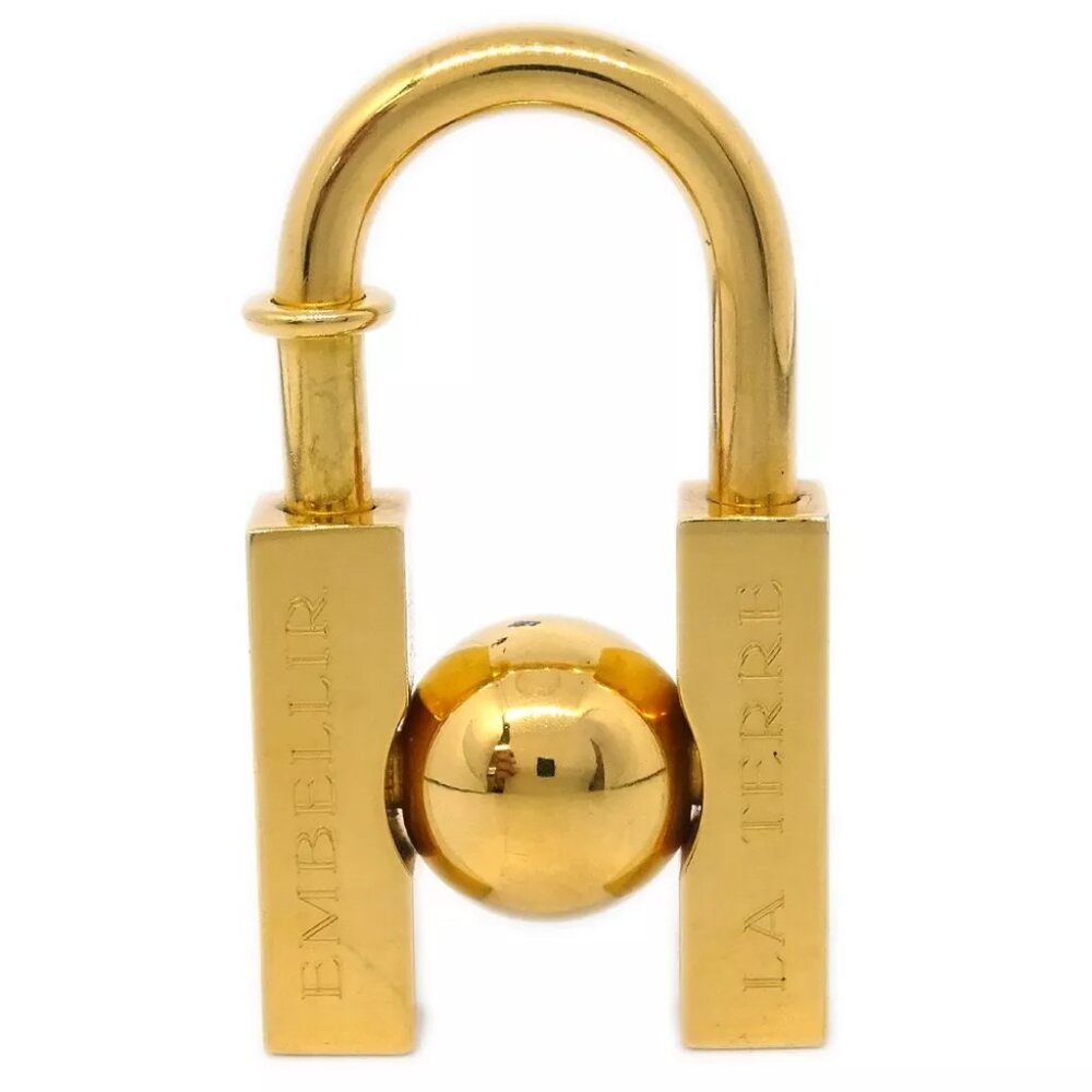 Hermes 2001 Earth Cadena Padlock Gold Small Good XX02108 - Picture 2 of 4